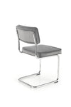 Scaun tapitat cu stofa si picioare metalice, K510 Velvet Gri / Crom, l49xA55xH85 cm (4)