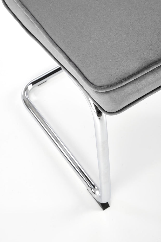 Scaun tapitat cu stofa si picioare metalice, K510 Velvet Gri / Crom, l49xA55xH85 cm (5)