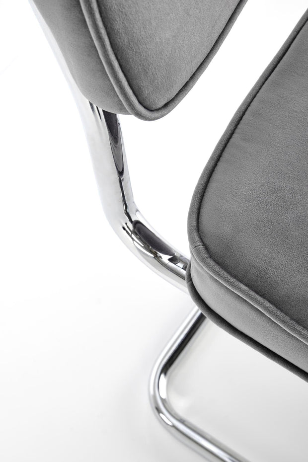 Scaun tapitat cu stofa si picioare metalice, K510 Velvet Gri / Crom, l49xA55xH85 cm (6)