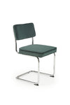 Scaun tapitat cu stofa si picioare metalice, K510 Velvet Verde Inchis / Crom, l49xA55xH85 cm