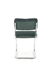 Scaun tapitat cu stofa si picioare metalice, K510 Velvet Verde Inchis / Crom, l49xA55xH85 cm (1)