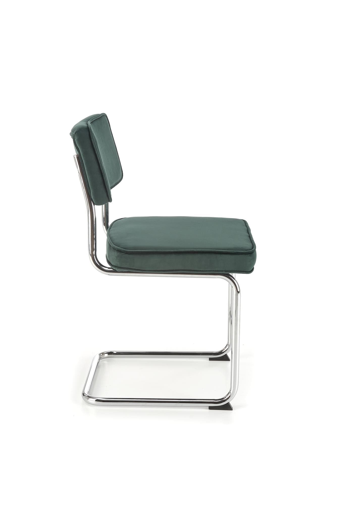 Scaun tapitat cu stofa si picioare metalice, K510 Velvet Verde Inchis / Crom, l49xA55xH85 cm (3)