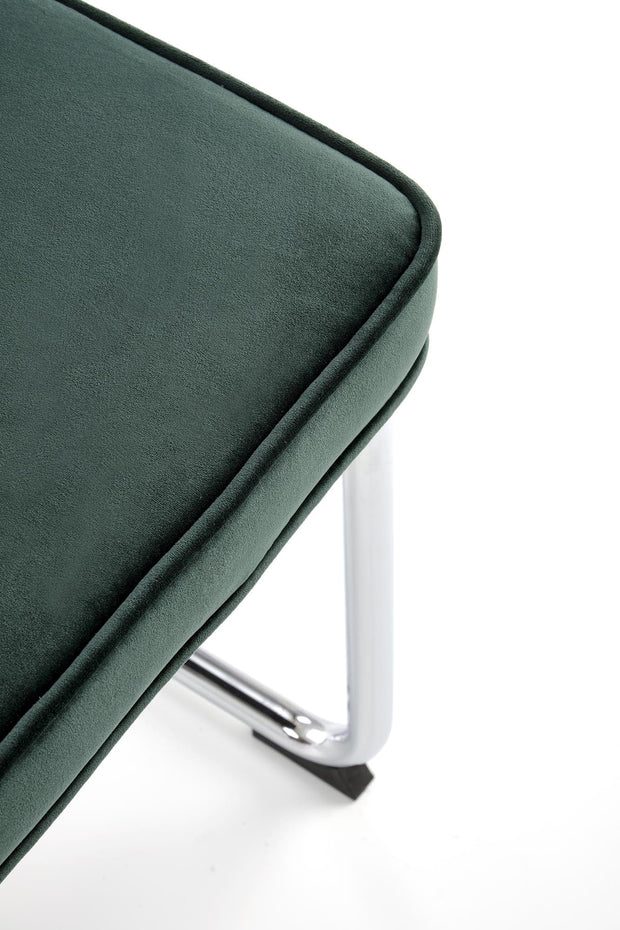 Scaun tapitat cu stofa si picioare metalice, K510 Velvet Verde Inchis / Crom, l49xA55xH85 cm (6)