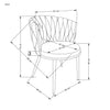 Scaun tapitat cu stofa si picioare metalice, K516 Gri / Negru, l57xA60xH79 cm (2)