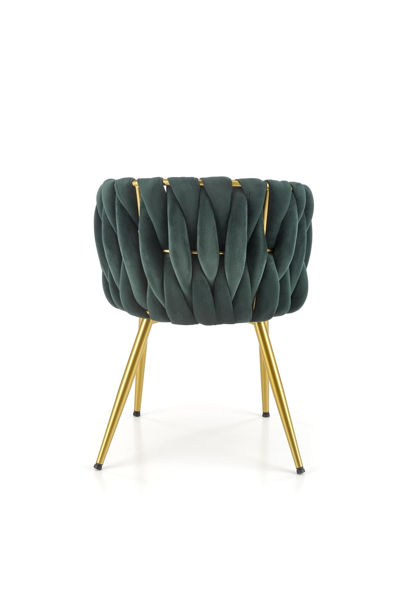 Scaun tapitat cu stofa si picioare metalice, K517 Velvet Verde Inchis / Auriu, l57xA60xH79 cm (1)