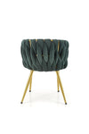 Scaun tapitat cu stofa si picioare metalice, K517 Velvet Verde Inchis / Auriu, l57xA60xH79 cm (1)