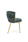 Scaun tapitat cu stofa si picioare metalice, K517 Velvet Verde Inchis / Auriu, l57xA60xH79 cm (3)
