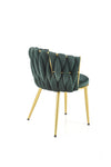 Scaun tapitat cu stofa si picioare metalice, K517 Velvet Verde Inchis / Auriu, l57xA60xH79 cm (5)