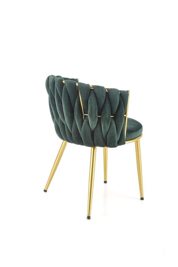 Scaun tapitat cu stofa si picioare metalice, K517 Velvet Verde Inchis / Auriu, l57xA60xH79 cm (5)