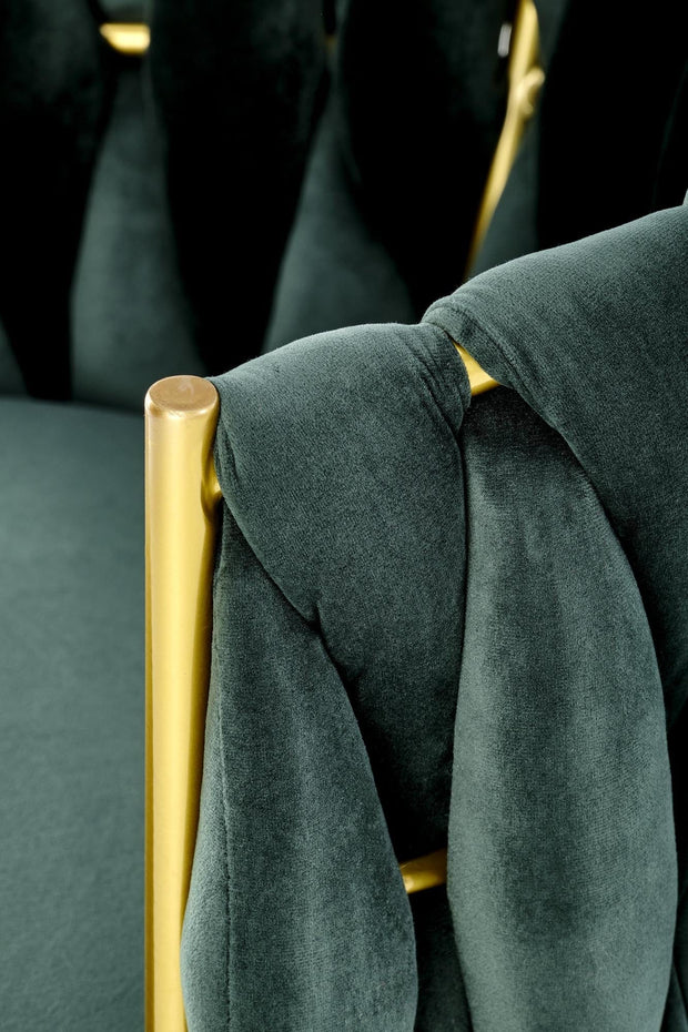 Scaun tapitat cu stofa si picioare metalice, K517 Velvet Verde Inchis / Auriu, l57xA60xH79 cm (7)