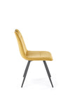 Scaun tapitat cu stofa si picioare metalice, K521 Velvet Galben / Negru, l46xA58xH83 cm (2)