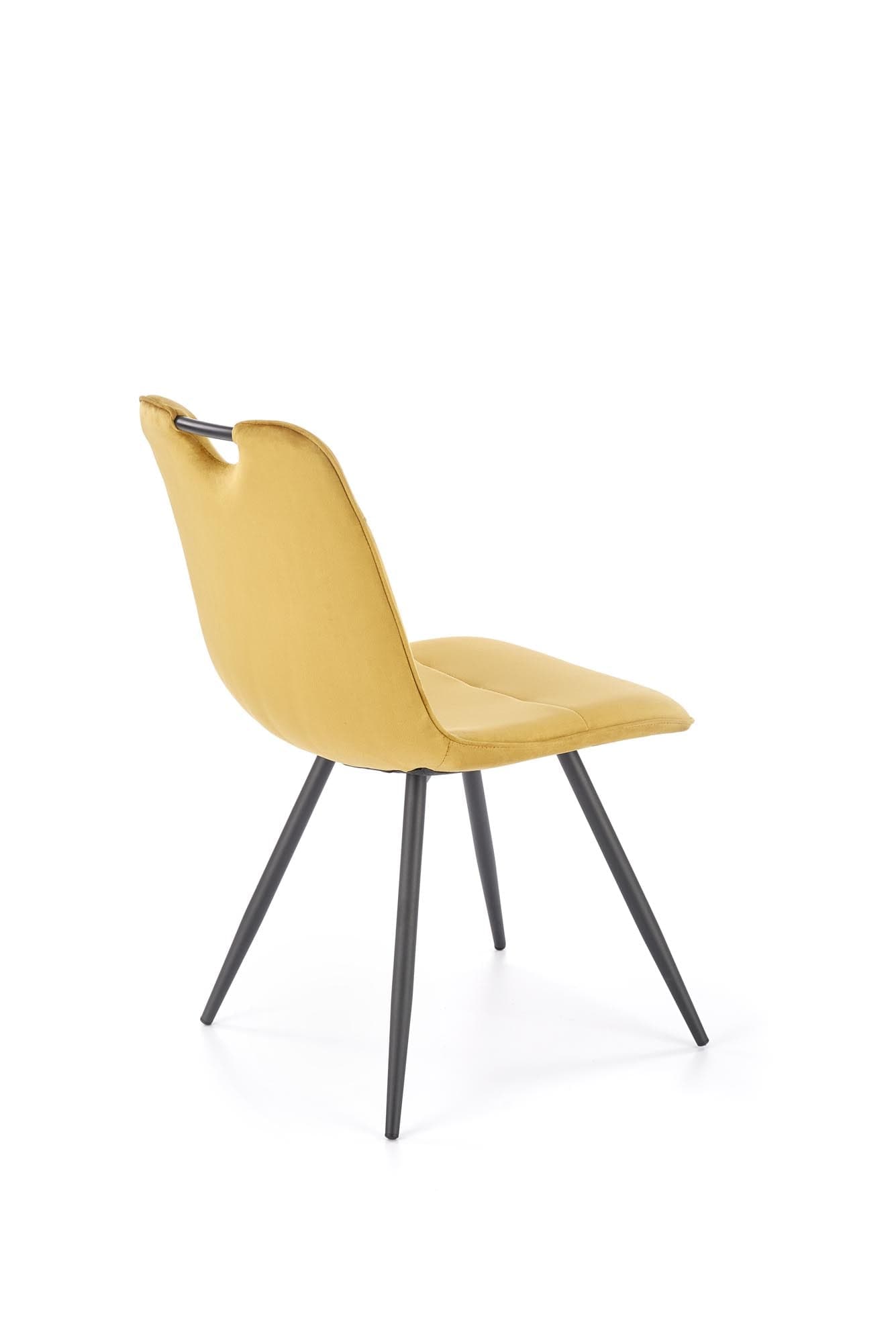 Scaun tapitat cu stofa si picioare metalice, K521 Velvet Galben / Negru, l46xA58xH83 cm (3)