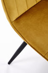 Scaun tapitat cu stofa si picioare metalice, K521 Velvet Galben / Negru, l46xA58xH83 cm (5)