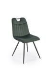Scaun tapitat cu stofa si picioare metalice, K521 Velvet Verde Inchis / Negru, l46xA58xH83 cm