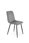 Scaun tapitat cu Stofa si picioare metalice, K525 Velvet Gri / Negru, l45xA55xH89 cm