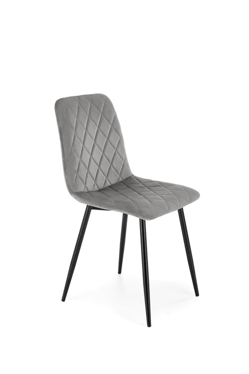 Scaun tapitat cu Stofa si picioare metalice, K525 Velvet Gri / Negru, l45xA55xH89 cm