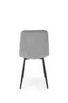 Scaun tapitat cu Stofa si picioare metalice, K525 Velvet Gri / Negru, l45xA55xH89 cm (1)