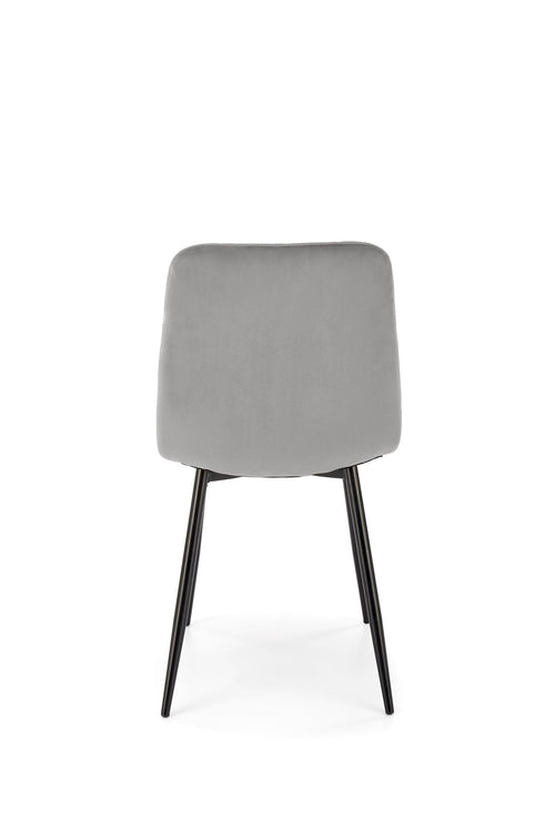 Scaun tapitat cu Stofa si picioare metalice, K525 Velvet Gri / Negru, l45xA55xH89 cm (1)