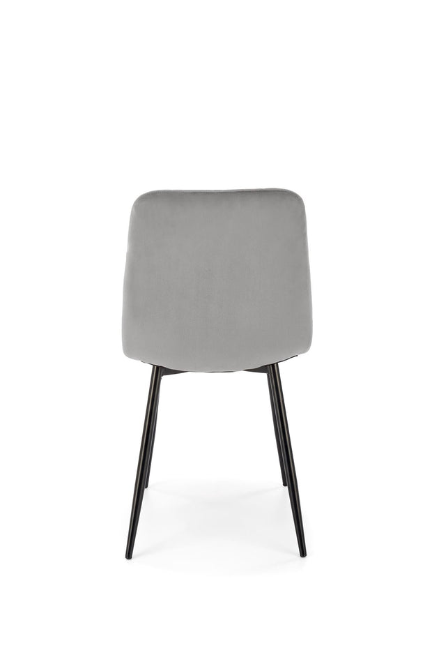Scaun tapitat cu Stofa si picioare metalice, K525 Velvet Gri / Negru, l45xA55xH89 cm (1)