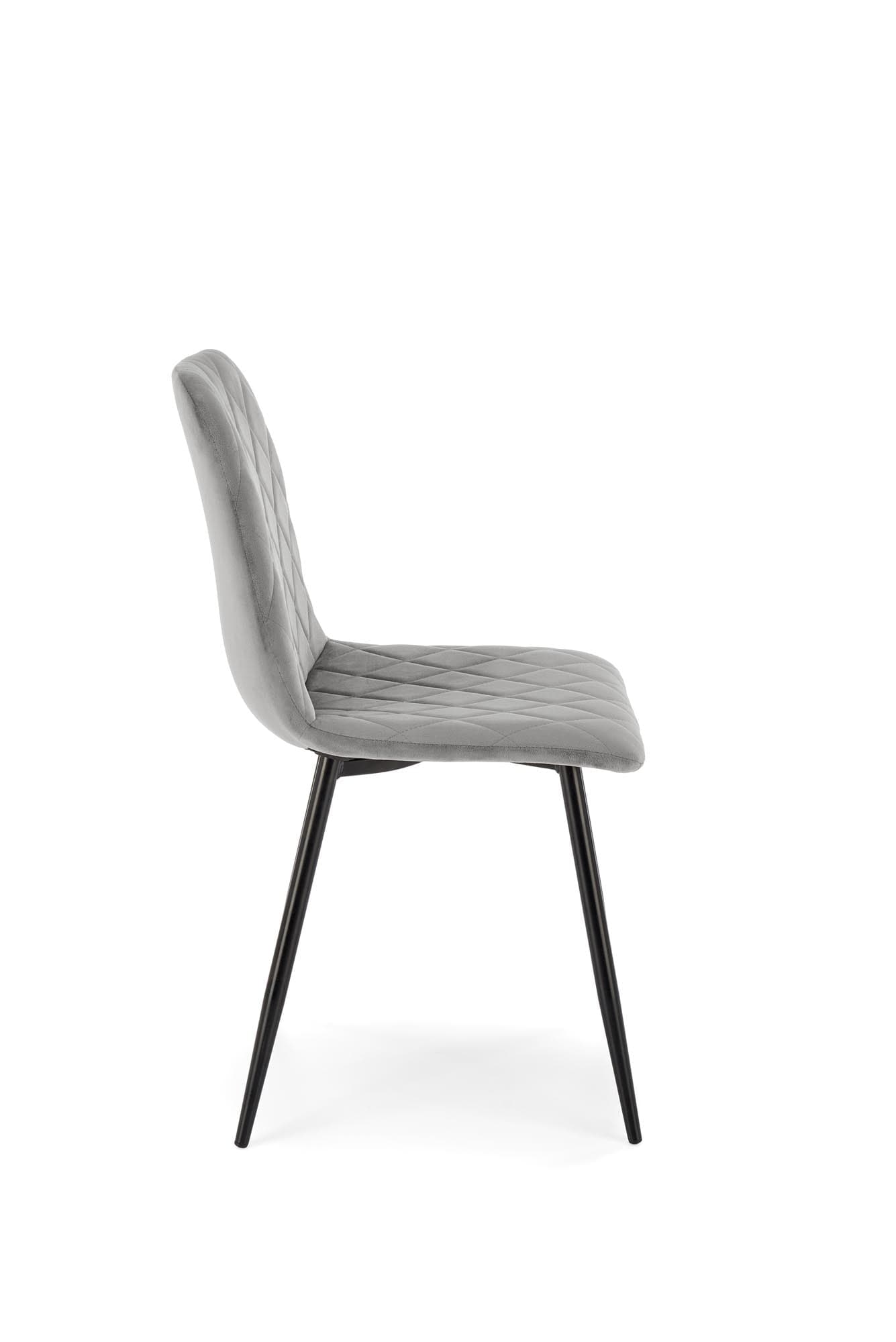Scaun tapitat cu Stofa si picioare metalice, K525 Velvet Gri / Negru, l45xA55xH89 cm (2)