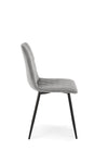 Scaun tapitat cu Stofa si picioare metalice, K525 Velvet Gri / Negru, l45xA55xH89 cm (2)