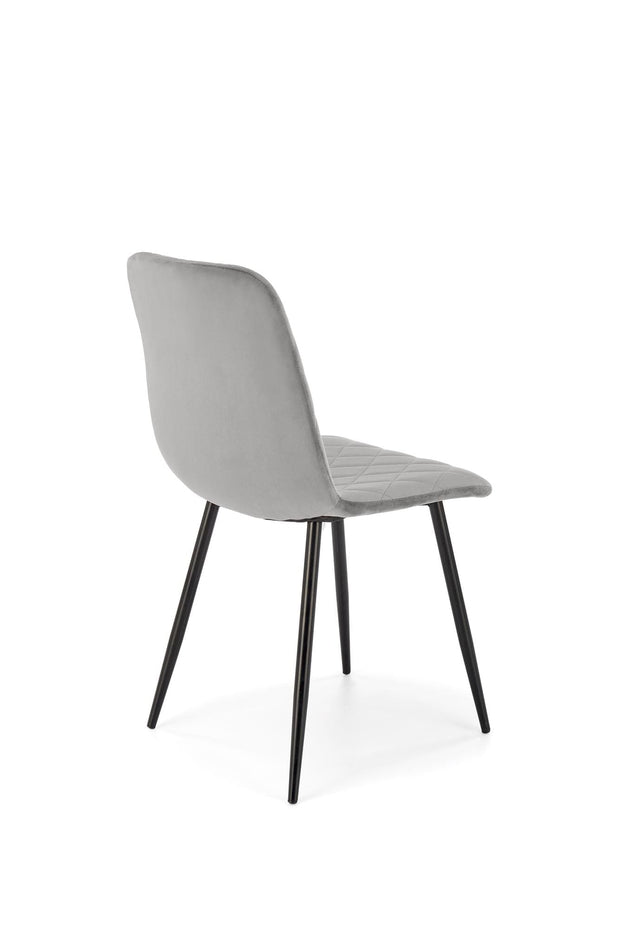 Scaun tapitat cu Stofa si picioare metalice, K525 Velvet Gri / Negru, l45xA55xH89 cm (3)