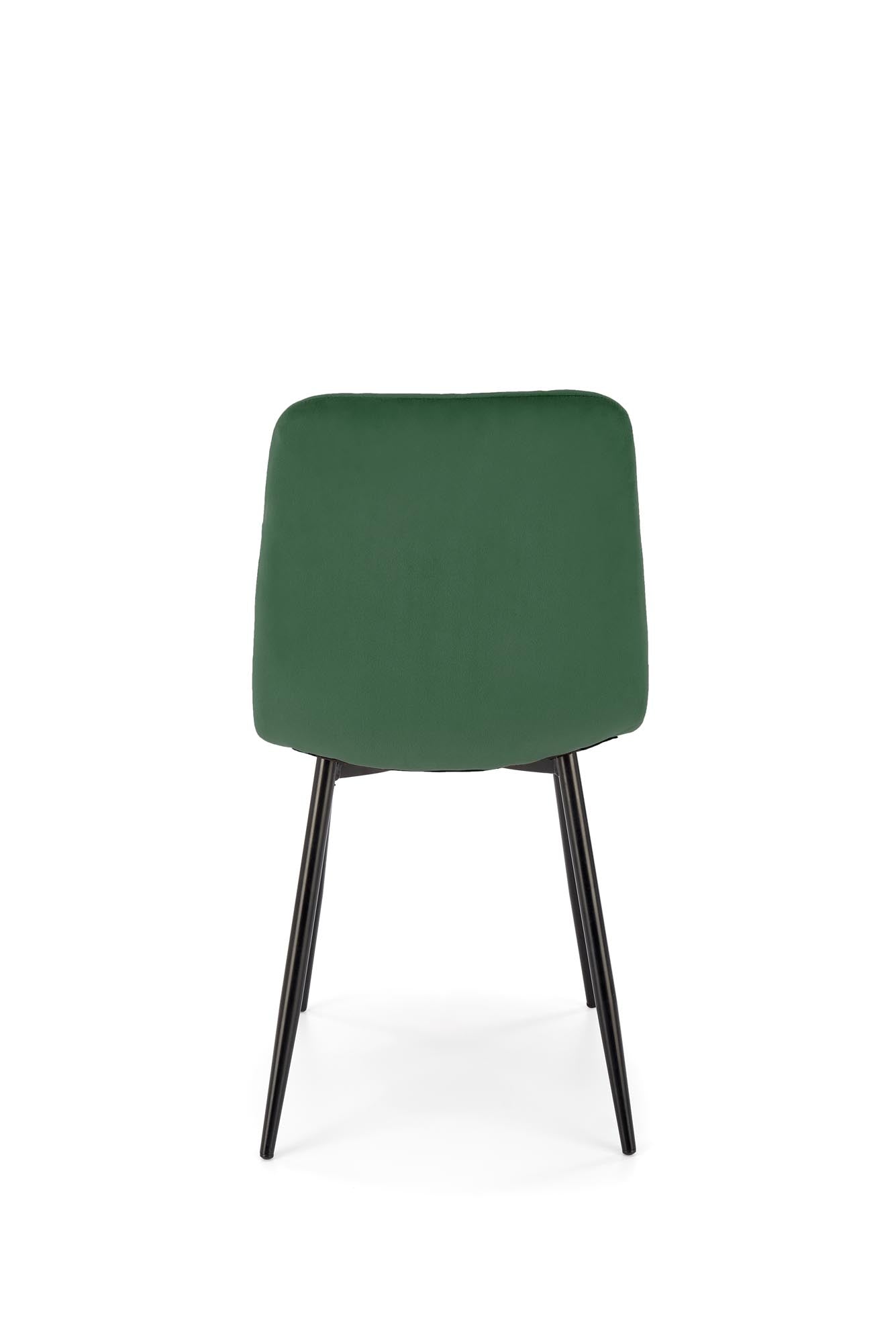 Scaun tapitat cu Stofa si picioare metalice, K525 Velvet Verde Inchis / Negru, l45xA55xH89 cm (1)