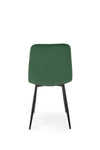 Scaun tapitat cu Stofa si picioare metalice, K525 Velvet Verde Inchis / Negru, l45xA55xH89 cm (1)