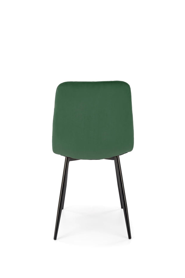 Scaun tapitat cu Stofa si picioare metalice, K525 Velvet Verde Inchis / Negru, l45xA55xH89 cm (1)