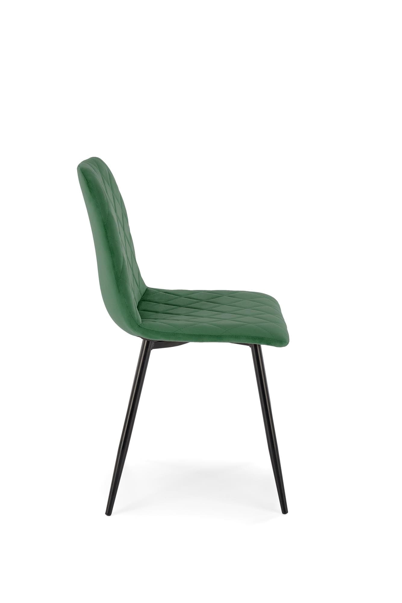 Scaun tapitat cu Stofa si picioare metalice, K525 Velvet Verde Inchis / Negru, l45xA55xH89 cm (2)