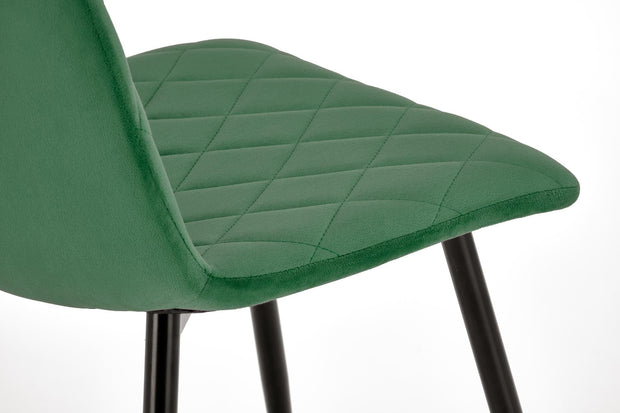 Scaun tapitat cu Stofa si picioare metalice, K525 Velvet Verde Inchis / Negru, l45xA55xH89 cm (6)