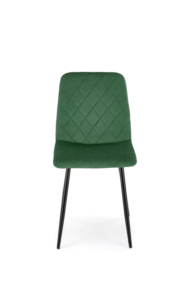 Scaun tapitat cu Stofa si picioare metalice, K525 Velvet Verde Inchis / Negru, l45xA55xH89 cm (7)