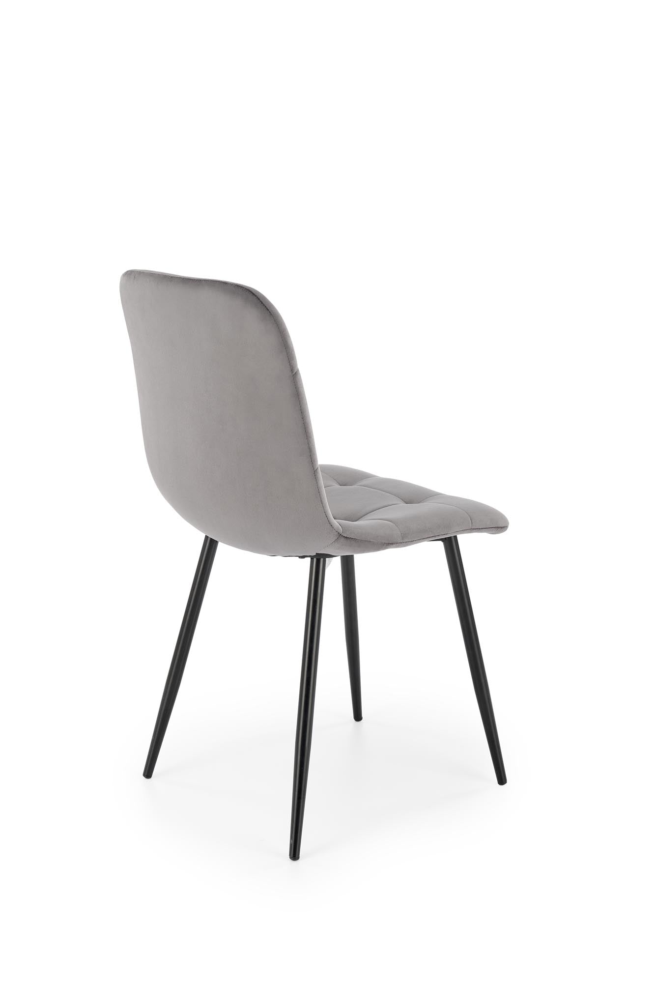 Scaun tapitat cu Stofa si picioare metalice, K526 Velvet Gri / Negru, l45xA55xH89 cm (4)