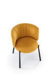 Scaun tapitat cu stofa si picioare metalice, K531 Velvet Galben / Negru, l60xA58xH76 cm (1)