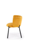 Scaun tapitat cu stofa si picioare metalice, K531 Velvet Galben / Negru, l60xA58xH76 cm (3)
