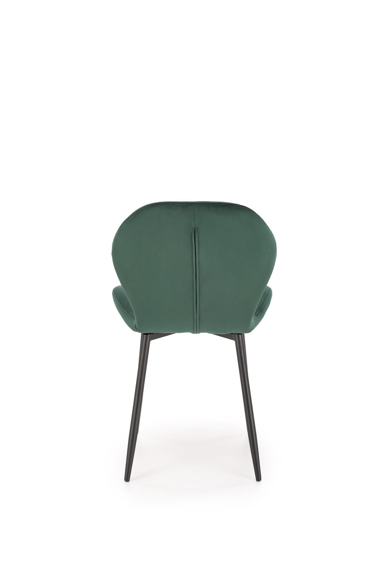 Scaun tapitat cu stofa si picioare metalice, K538 Velvet Verde Inchis / Negru, l48xA57xH85 cm (1)