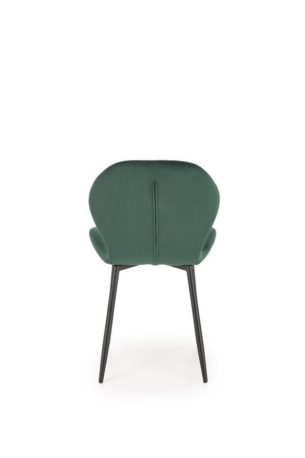 Scaun tapitat cu stofa si picioare metalice, K538 Velvet Verde Inchis / Negru, l48xA57xH85 cm (1)
