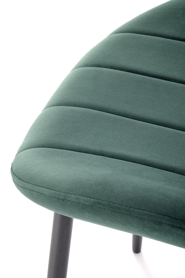 Scaun tapitat cu stofa si picioare metalice, K538 Velvet Verde Inchis / Negru, l48xA57xH85 cm (5)