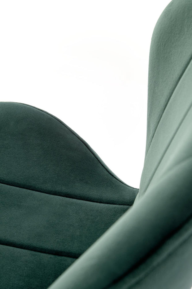 Scaun tapitat cu stofa si picioare metalice, K538 Velvet Verde Inchis / Negru, l48xA57xH85 cm (6)