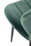 Scaun tapitat cu stofa si picioare metalice, K538 Velvet Verde Inchis / Negru, l48xA57xH85 cm (7)
