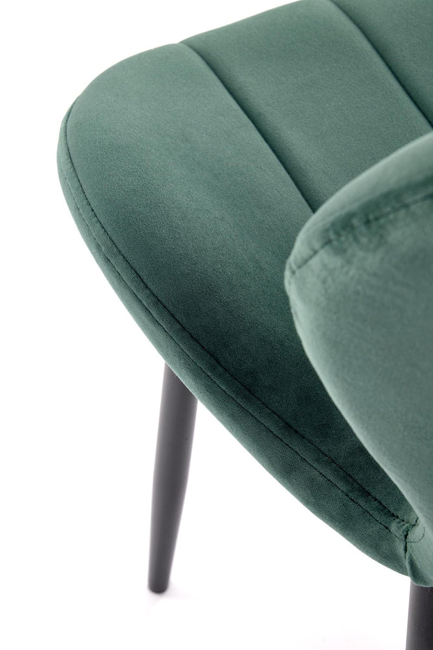 Scaun tapitat cu stofa si picioare metalice, K538 Velvet Verde Inchis / Negru, l48xA57xH85 cm (7)