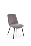 Scaun tapitat cu stofa si picioare metalice, K539 Velvet Gri / Negru, l50xA62xH84 cm