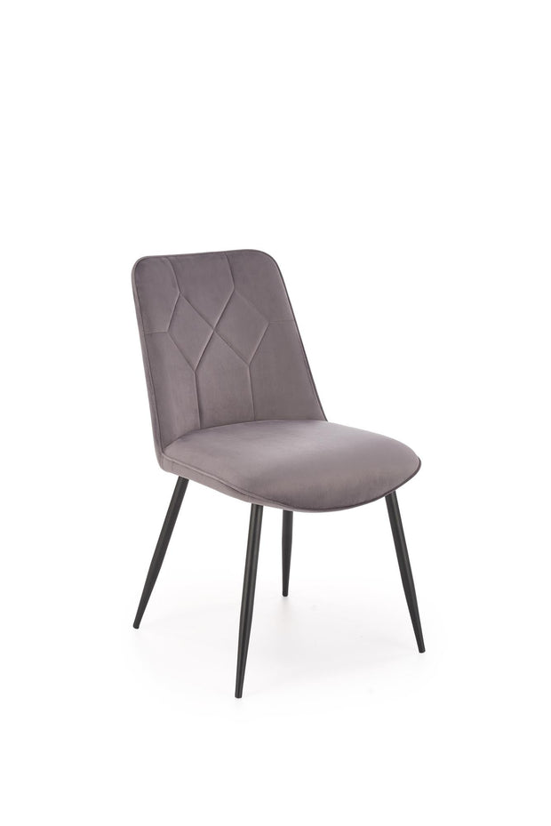 Scaun tapitat cu stofa si picioare metalice, K539 Velvet Gri / Negru, l50xA62xH84 cm