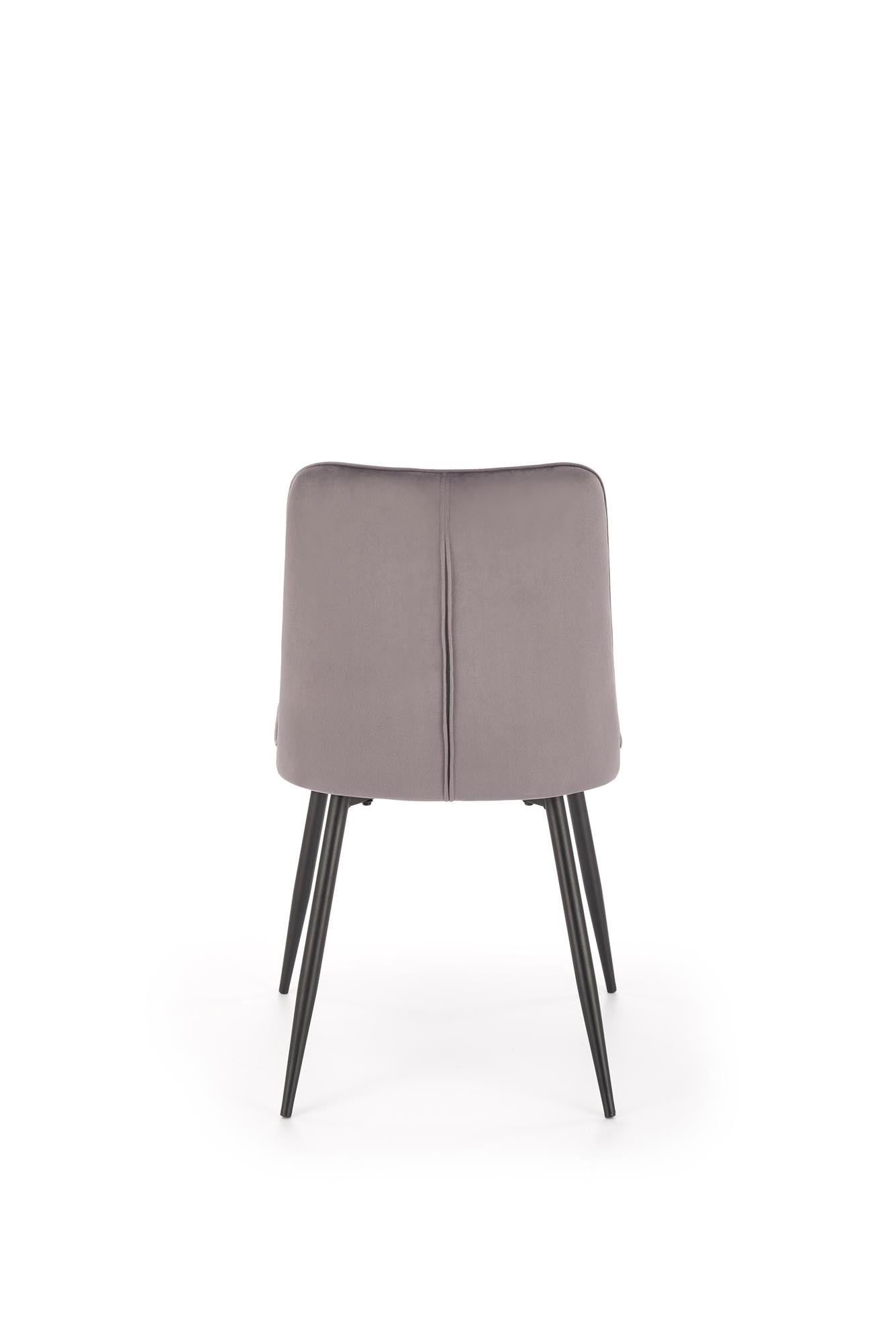 Scaun tapitat cu stofa si picioare metalice, K539 Velvet Gri / Negru, l50xA62xH84 cm (1)