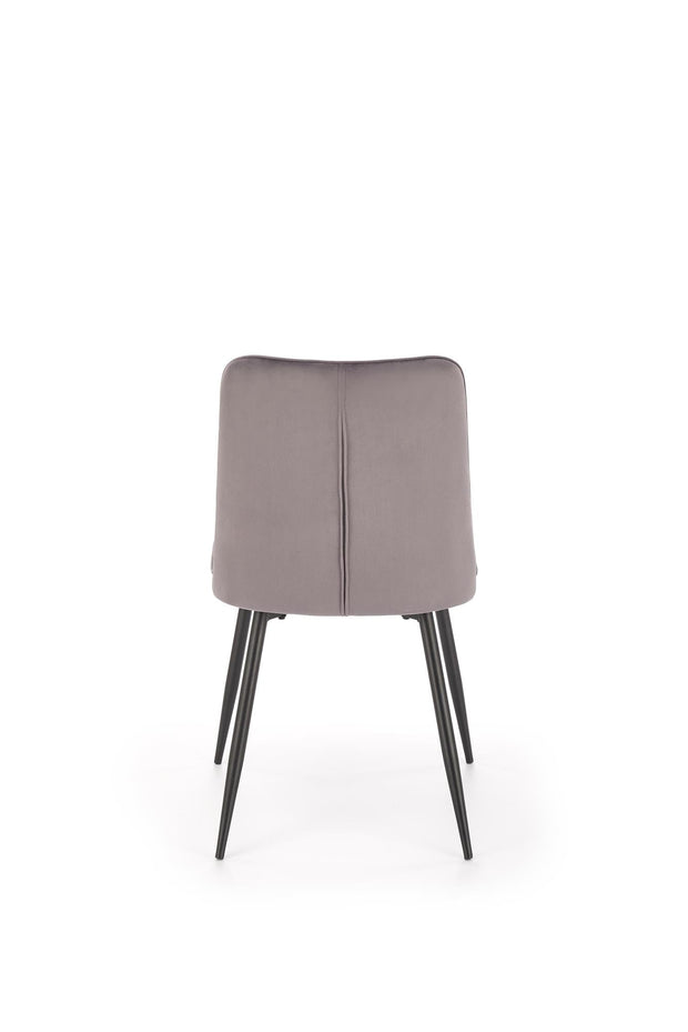 Scaun tapitat cu stofa si picioare metalice, K539 Velvet Gri / Negru, l50xA62xH84 cm (1)