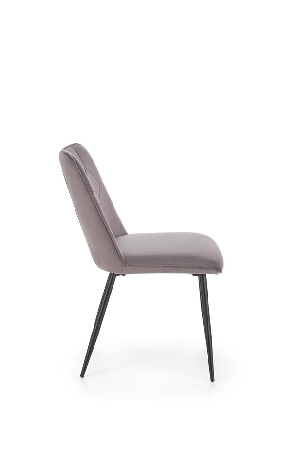 Scaun tapitat cu stofa si picioare metalice, K539 Velvet Gri / Negru, l50xA62xH84 cm (2)