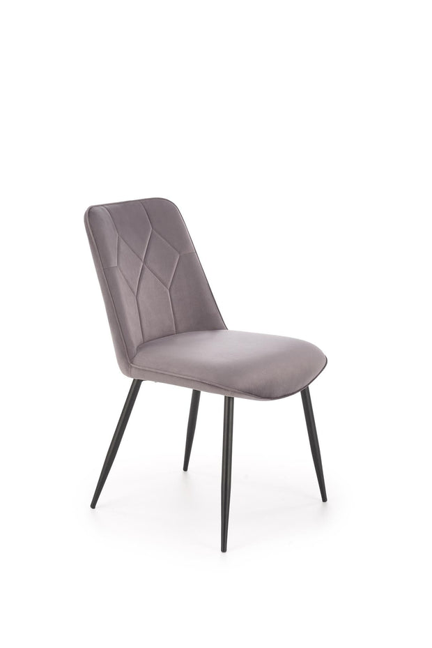 Scaun tapitat cu stofa si picioare metalice, K539 Velvet Gri / Negru, l50xA62xH84 cm (3)