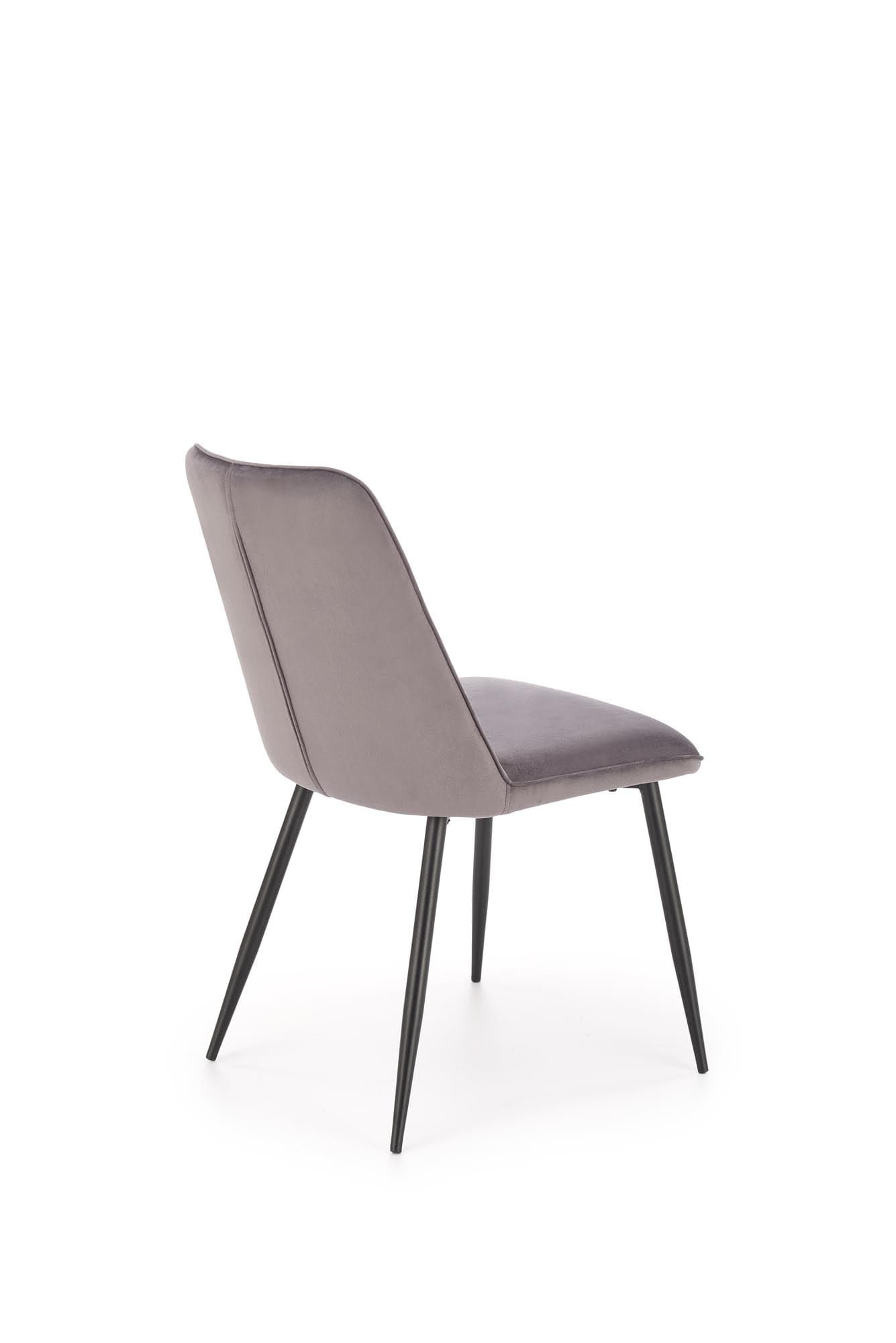 Scaun tapitat cu stofa si picioare metalice, K539 Velvet Gri / Negru, l50xA62xH84 cm (4)