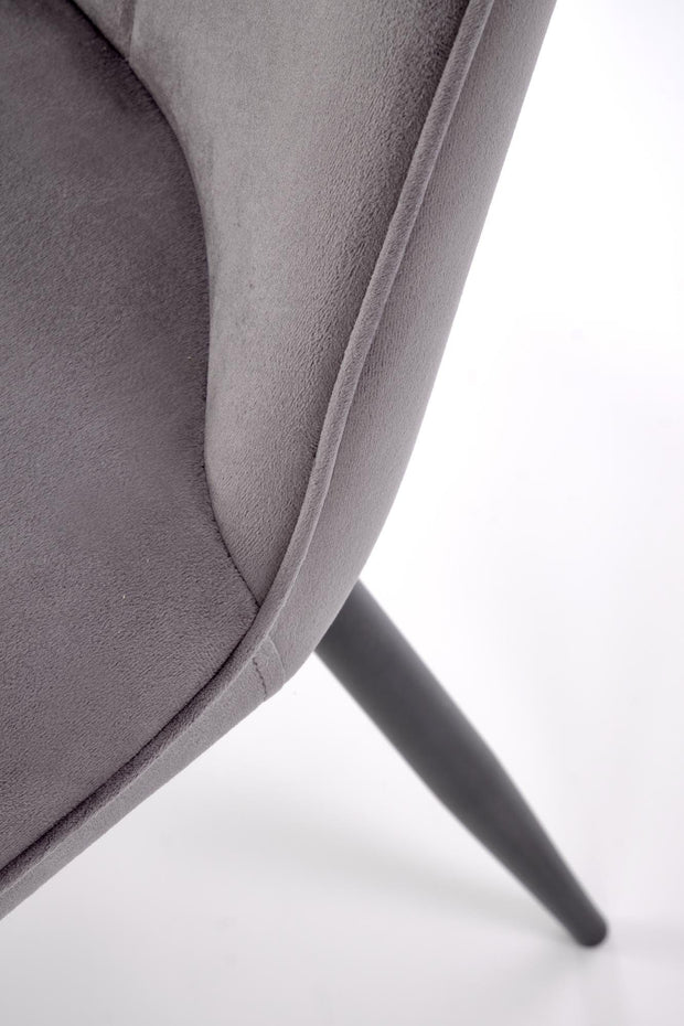 Scaun tapitat cu stofa si picioare metalice, K539 Velvet Gri / Negru, l50xA62xH84 cm (5)