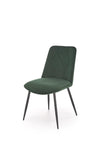 Scaun tapitat cu stofa si picioare metalice, K539 Velvet Verde Inchis / Negru, l50xA62xH84 cm
